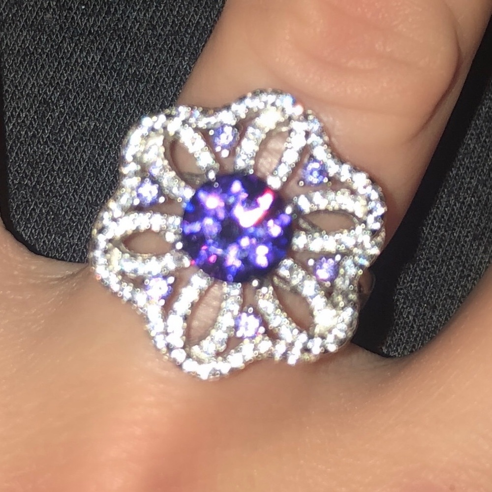 925 3xPP AAA Crystal Amethyst Stone 1.25TCW SZ7